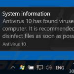 Antivirus 10 displaying fake error pop-ups (sample 2)