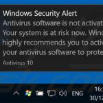 Antivirus 10 displaying fake error pop-ups (sample 3)