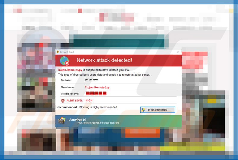 Antivirus 10 Firewall alert