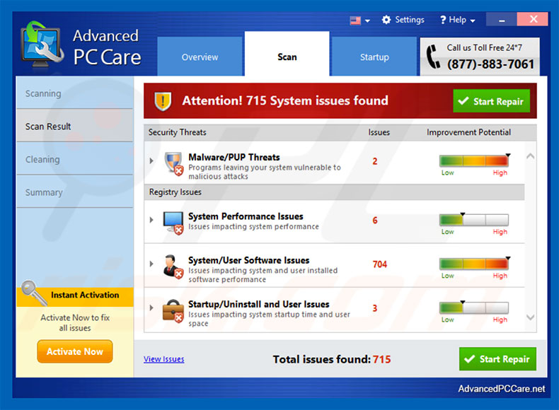 Advanced PC Care potentially unwanted program