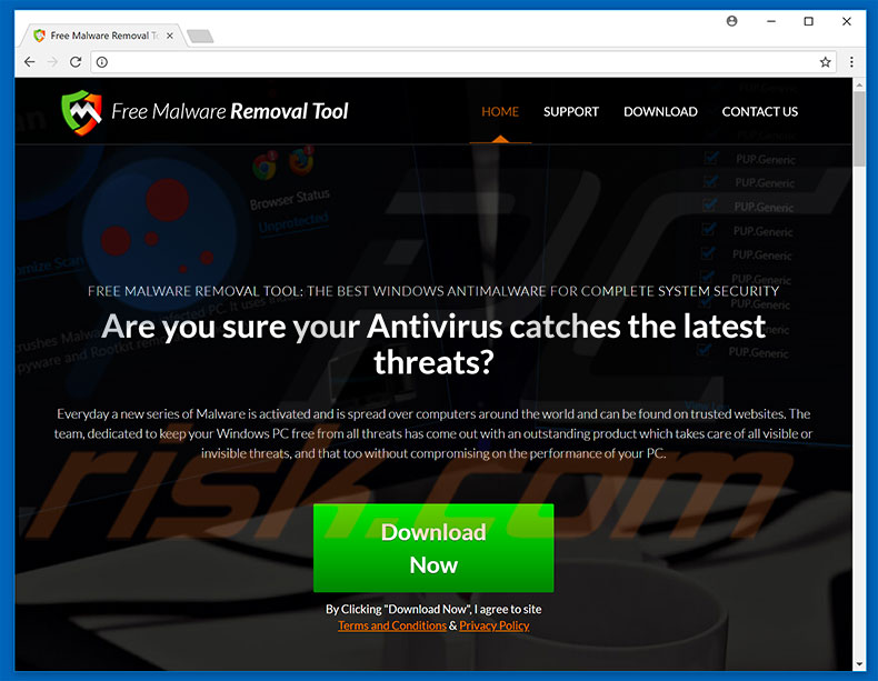 Free Malware Removal Tool unwanted application