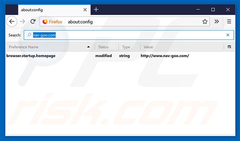 Removing nav-goo.com from Mozilla Firefox default search engine