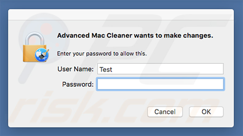 Advanced Mac Cleaner wants to make changes
