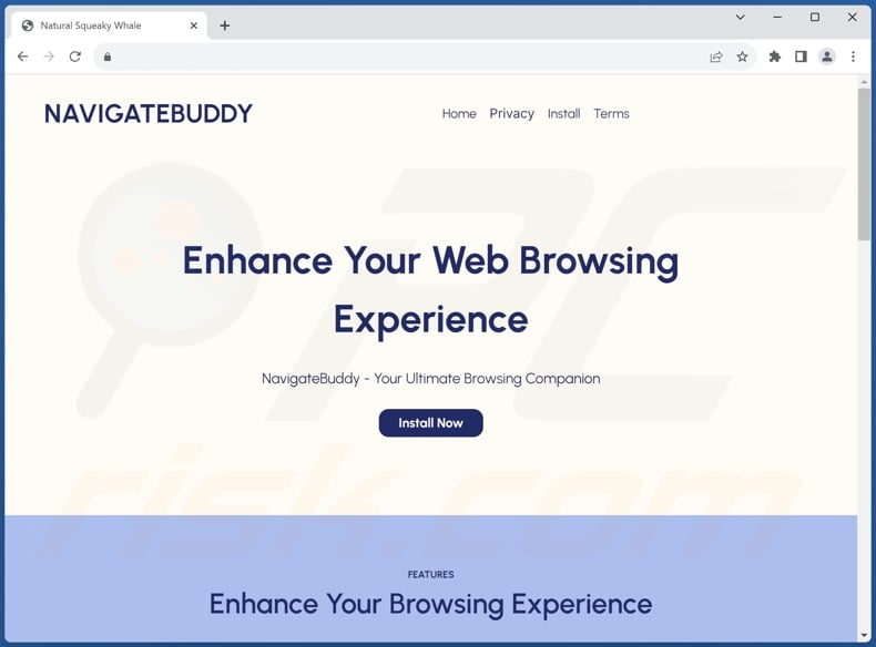 Website promoting Navigate Buddy adware