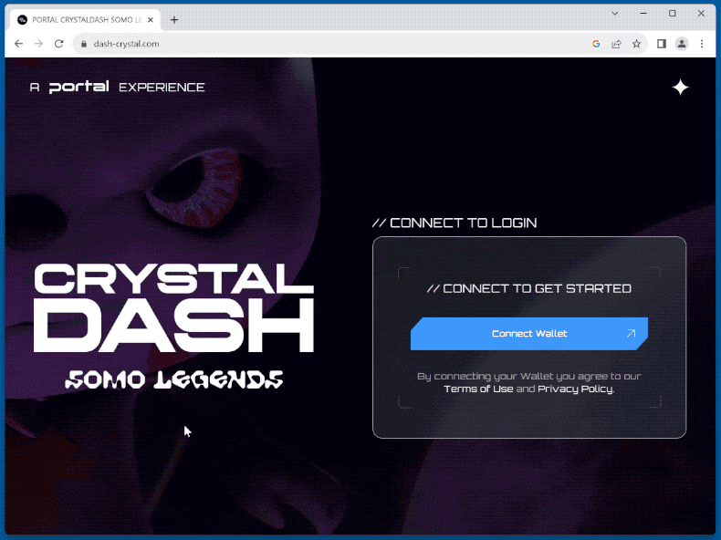 Appearance of Crystal Dash scam