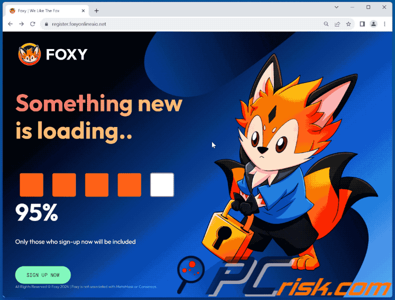 Appearance of FOXY Presale scam (GIF)