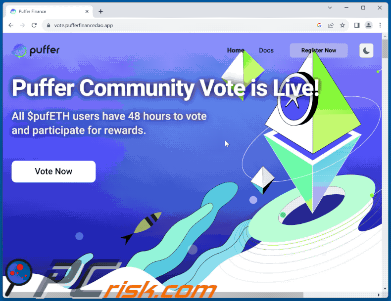Appearance of Puffer Community Vote scam