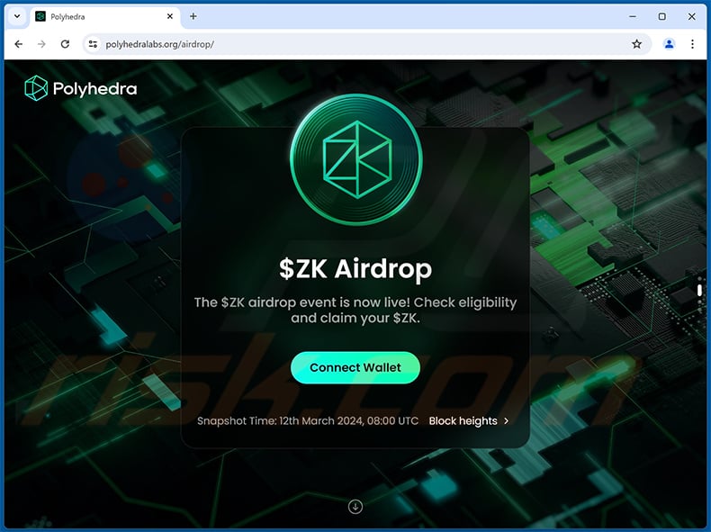Polyhedra Network $ZK Airdrop drainer website - polyhedralabs[.]org