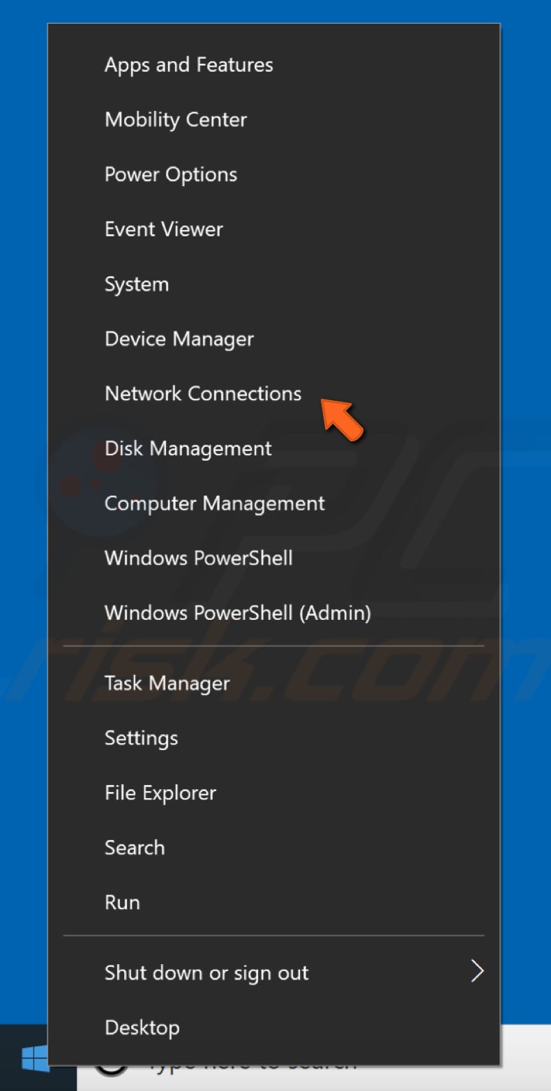 change dns server step 1