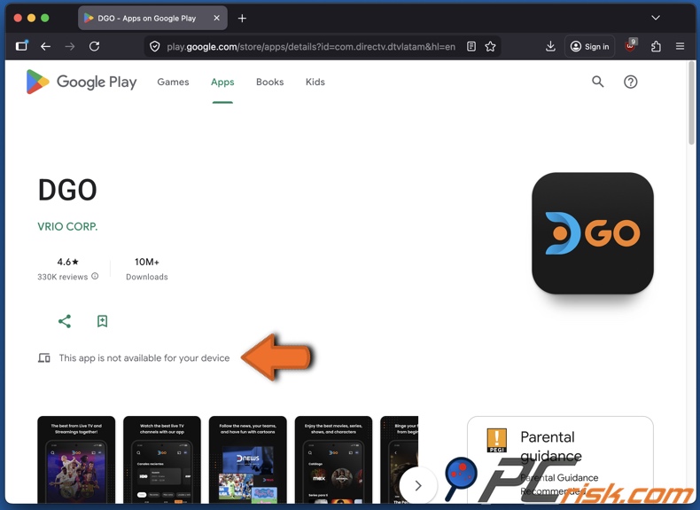 DGO unavailable on Google Play