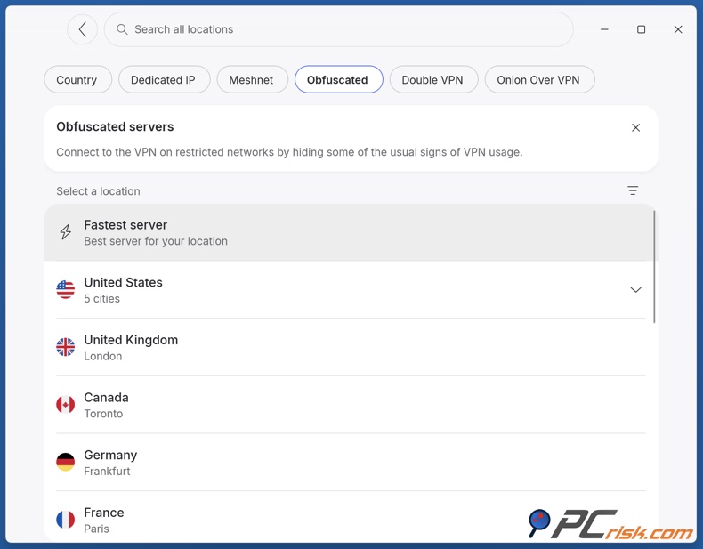 NordVPN obfuscated servers