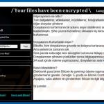 Oscar Venom ransomware's pop-up window in turkish language