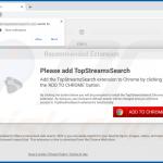 Website used to promote TopStreamsSearch browser hijacker (Chrome) 2