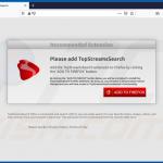 Website used to promote TopStreamsSearch browser hijacker (Firefox)