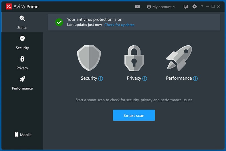 Avira Prime Interface