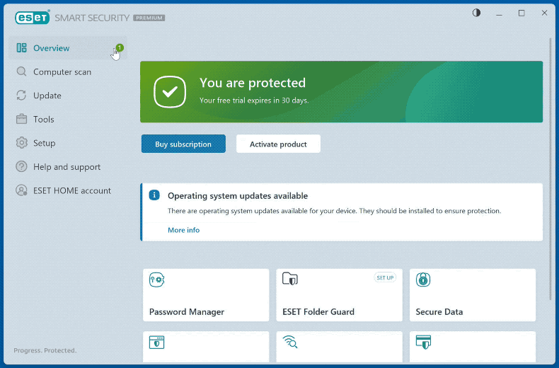 ESET Home Security Premium appearance