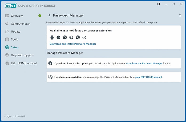 ESET Home Security Premium Password Manager