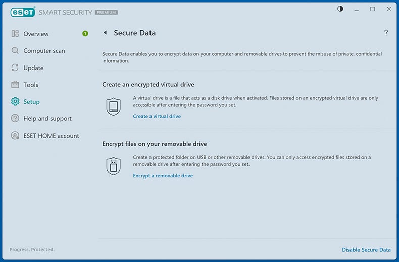 ESET Home Security Premium Secure Data