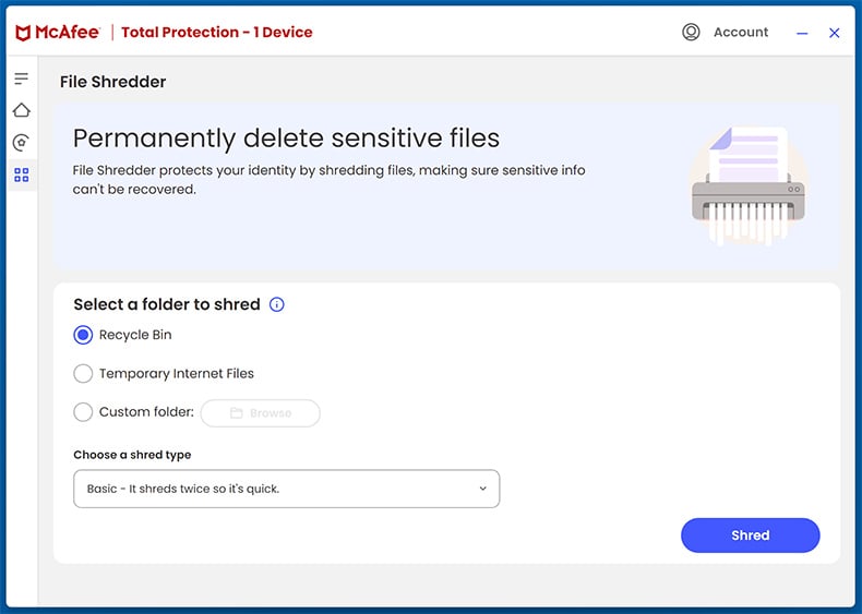 McAfee Total Protection File Shredder