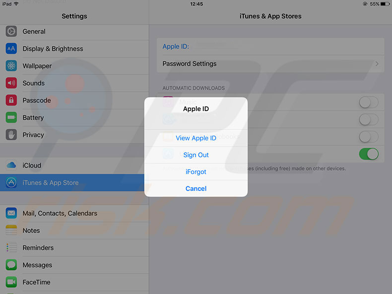 how to logout of app store