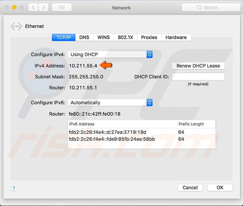 how to find ip address on macbook