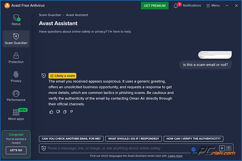 avast ai assistant windows