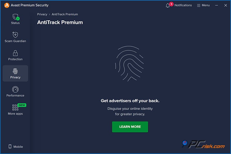 avast antitrack