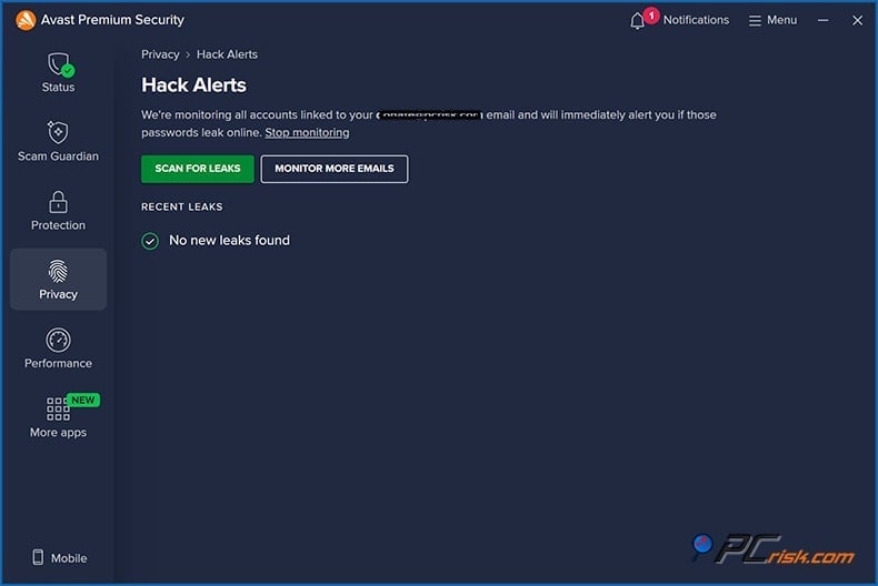 avast hack alerts