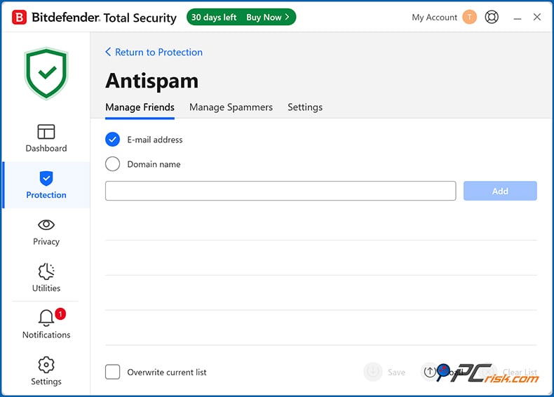 bitdefender anti-spam