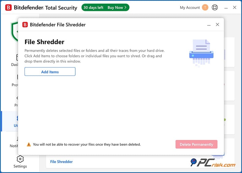 bitdefender file shredder