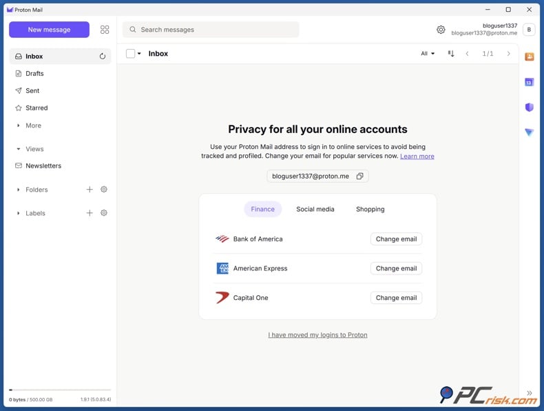 Proton Mail inbox