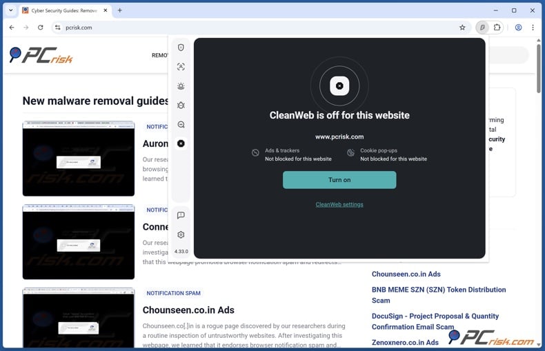 CleanWeb site whitelisted