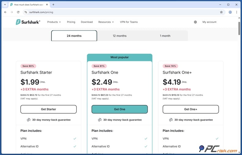 Surfshark VPN 2-year pricing