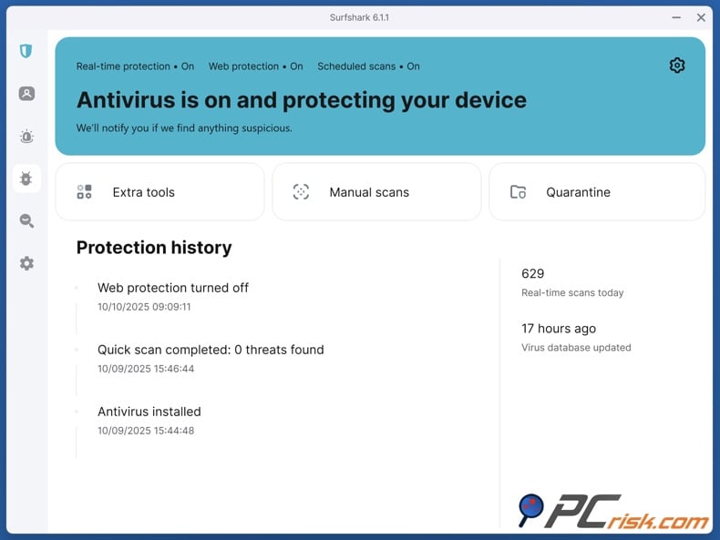 Surfshark Antivirus protection