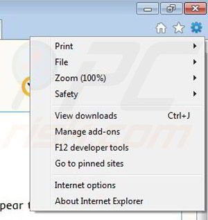 Removing Info Seeker from Internet Explorer step 1