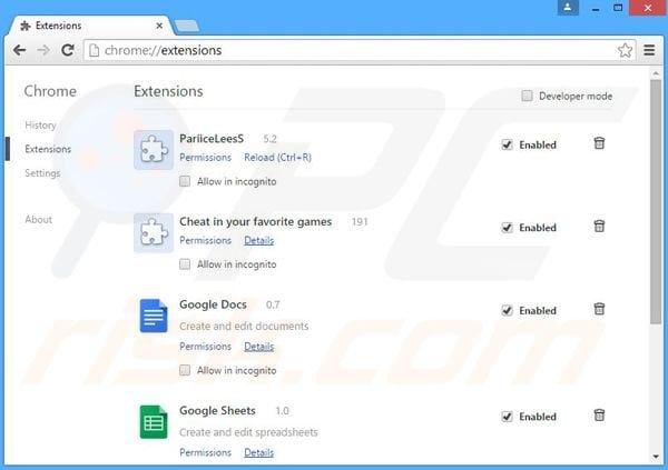 Removing iTubedownload ads from Google Chrome step 2