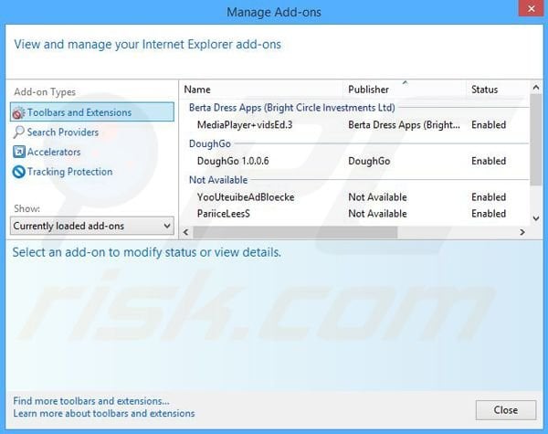 Removing iTubedownload ads from Internet Explorer step 2