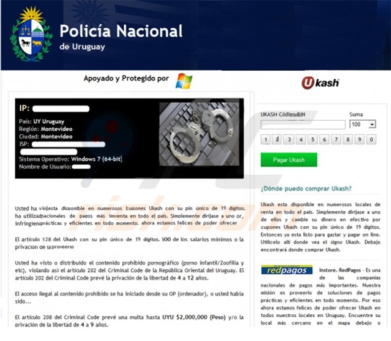 Zoofilia Nacional - How to remove Policia Nacional de Uruguay Virus - virus removal ...