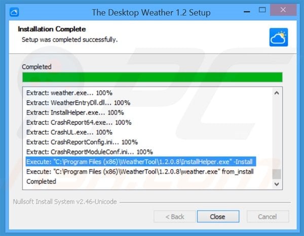 The Desktop Weather installer