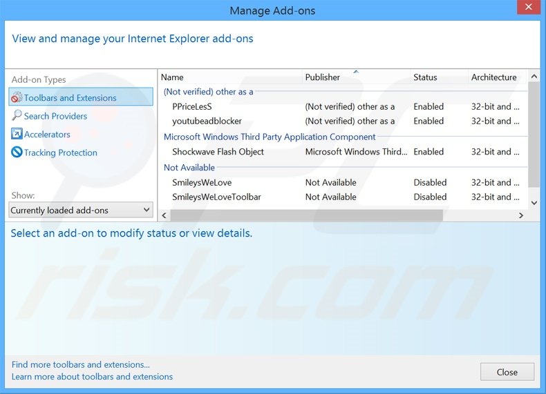 Removing hdqPlayer ads from Internet Explorer step 2