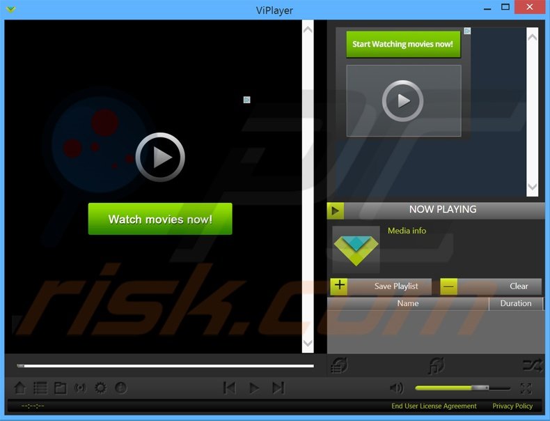 Screenshot of ViPlayer adware