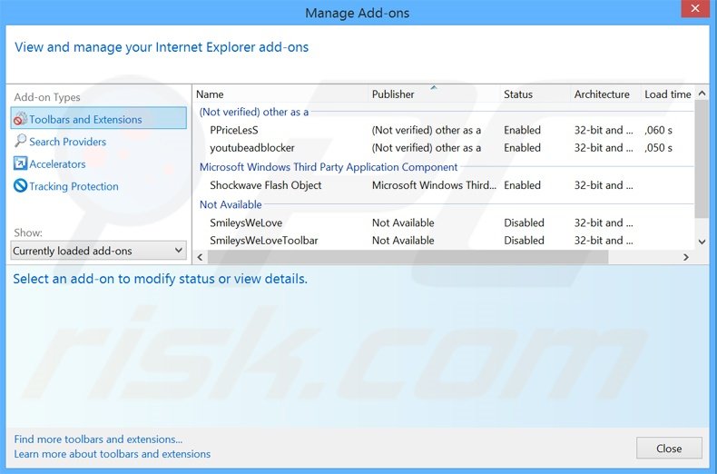 Removing ViPlayer ads from Internet Explorer step 2