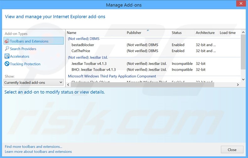 Removing deal-slider ads from Internet Explorer step 2