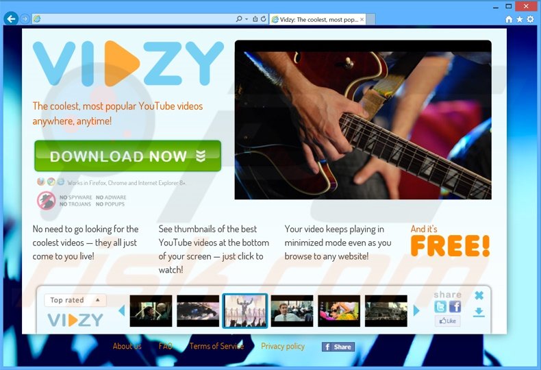 Vidzy Video Player adware