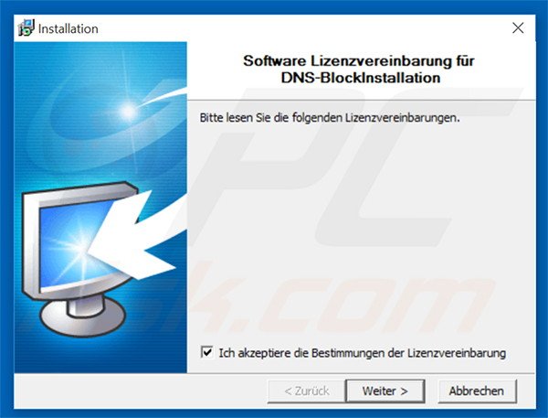 Official DNSBlock adware installation setup