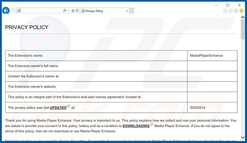 MediaPlayerVideoz adware