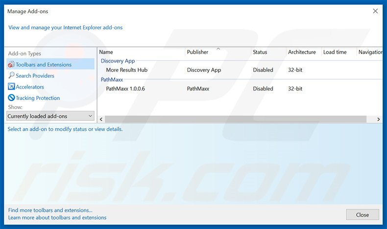 Removing MiulDownloads ads from Internet Explorer step 2