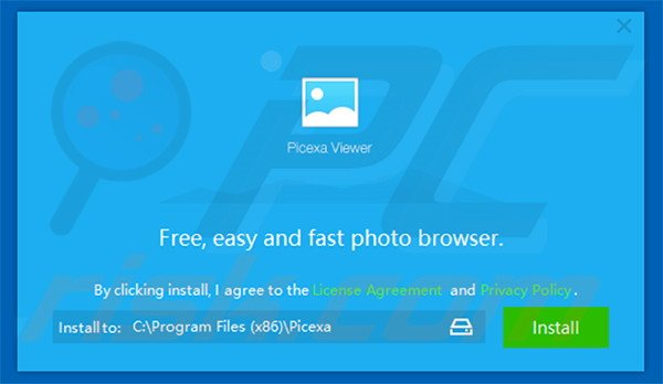 Official Picexa adware installation setup