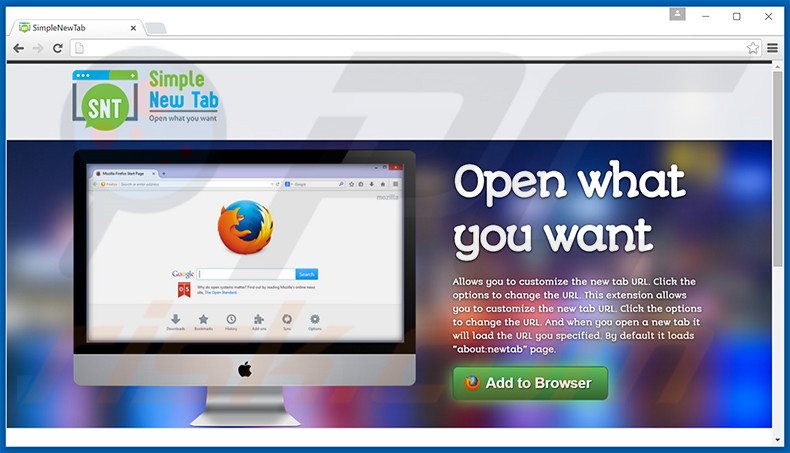 Simple New Tab adware