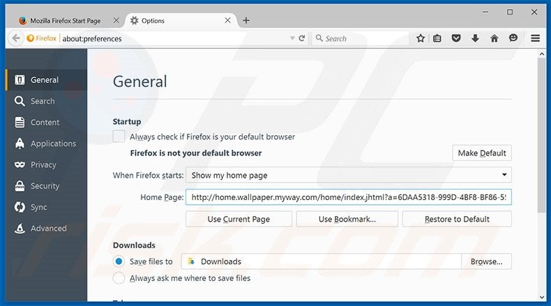 Removing Wallpaper Homepage from Mozilla Firefox homepage